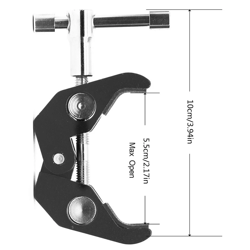 Clip cámara liberación rápida, superabrazadera con orificios rosca 1/4 y 3/8 para accesorio cámara con trípode