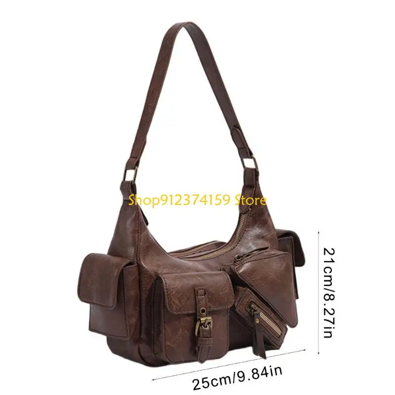 G5AE Shoulder Bag for Women Trendy Simple Purse Handbag Pu Leather Underarm Purse Fashion Clutch Purse with Zipper Closure view 6