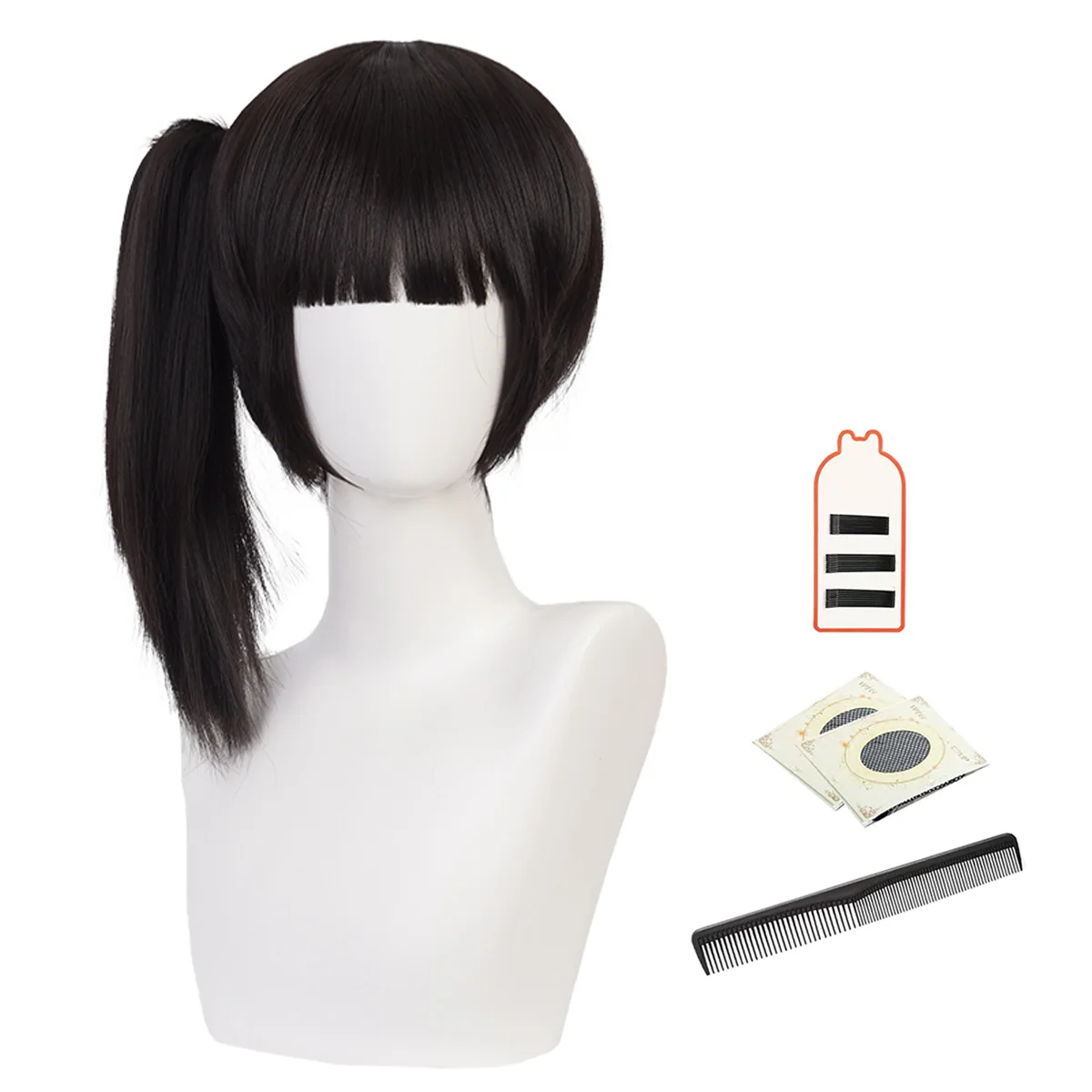 HOLOUN Anime Tsuyuri Kanawo Cosplay Wig Rose Net Synthetic Fiber Adjustable Size Heat Resistant Cap Comb Halloween Cos