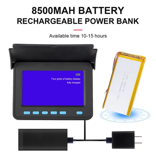 Imagen 2 del producto Cámara de inspección de tuberías de alcantarillado DVR 16GB grabación de vídeo, endoscopio Industrial de drenaje SYANSPAN impermeable 8500MHA batería 20/30/50M