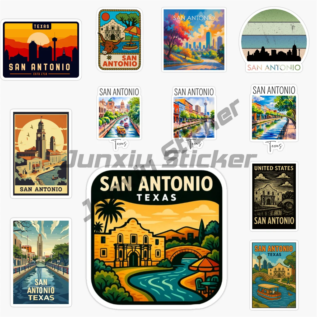 SAN ANTONIO South-central Texas Car Sticker Laptop Truck Vinyl Wall Bicycle Helmet Car Off-road Motorcycle Boat Decal