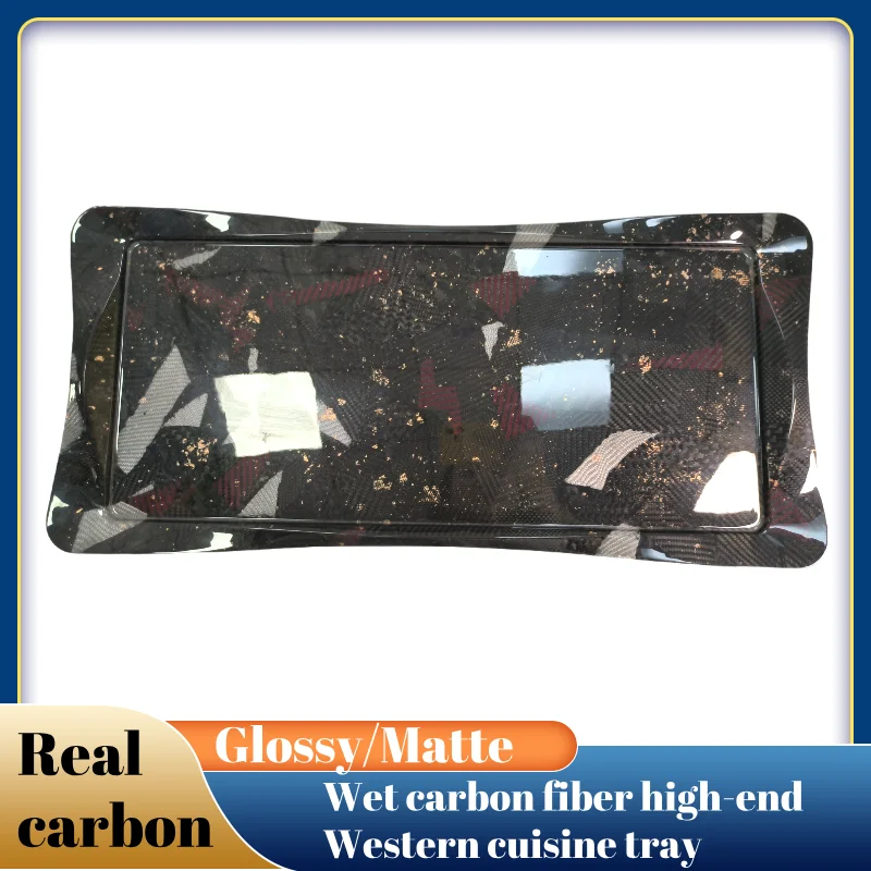 Bandeja de fibra de carbono seca 3K 30x25 cm, patrón de tejido mixto, placa forjada única