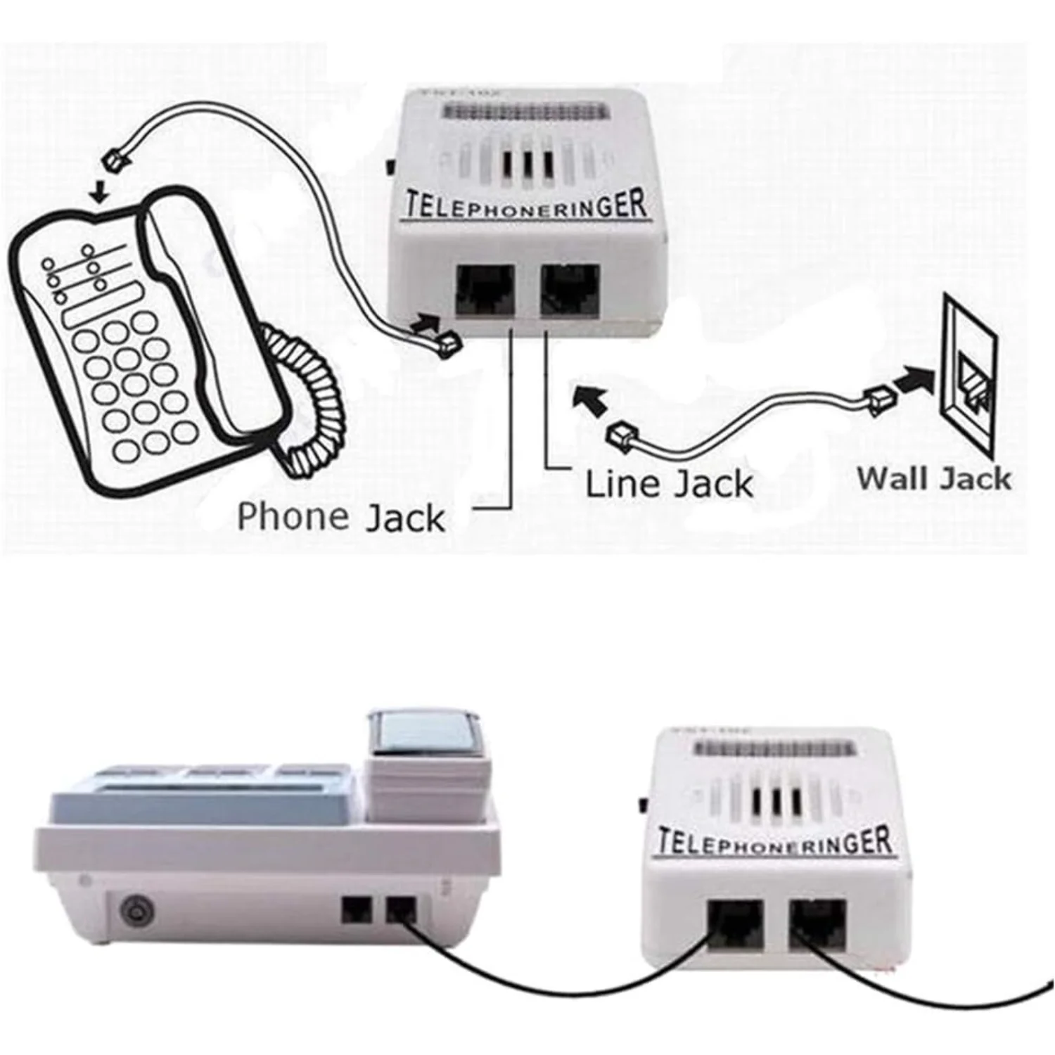 2PCS 95dB Extra-Loud Telephone Ringer Phone Ring Amplifier Ringing Help Strobe Light  Sound Landline Ringer Sound Ringtones