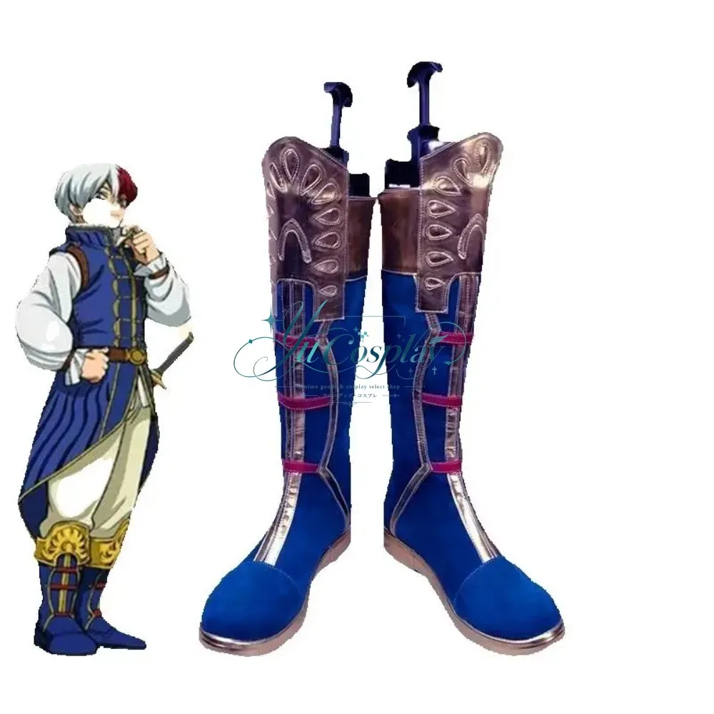 Anime My Hero Academia Todoroki Shoto Prince Style Cosplay Boots Character Footwear for Halloween Event