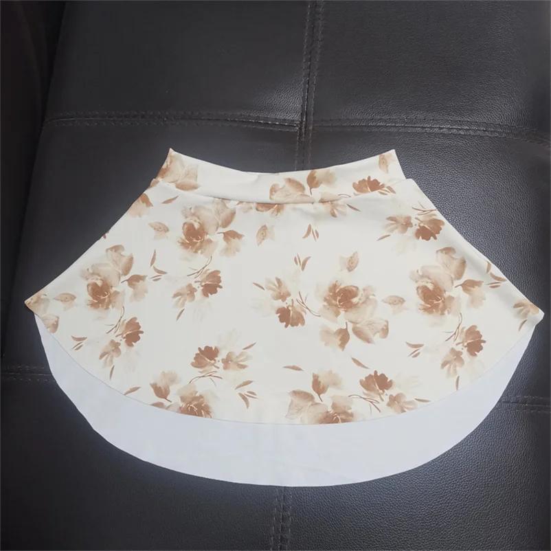 Floral Impresso Nylon Spandex Saias para Crianças, Running Skating Ginástica Desgaste para Meninas, Saias de Ballet Dance para Crianças, Alta qualidade