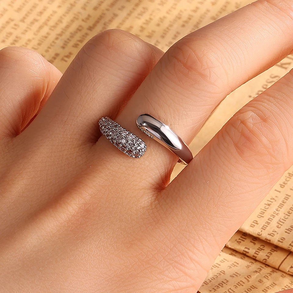 ZAKOL 3 قطعة/المجموعة مايكرو مطعمة الزركون قطرة الماء سوار مفتوح حلقة طقم من الحلقان للنساء مجموعات مجوهرات الزفاف الفاخرة