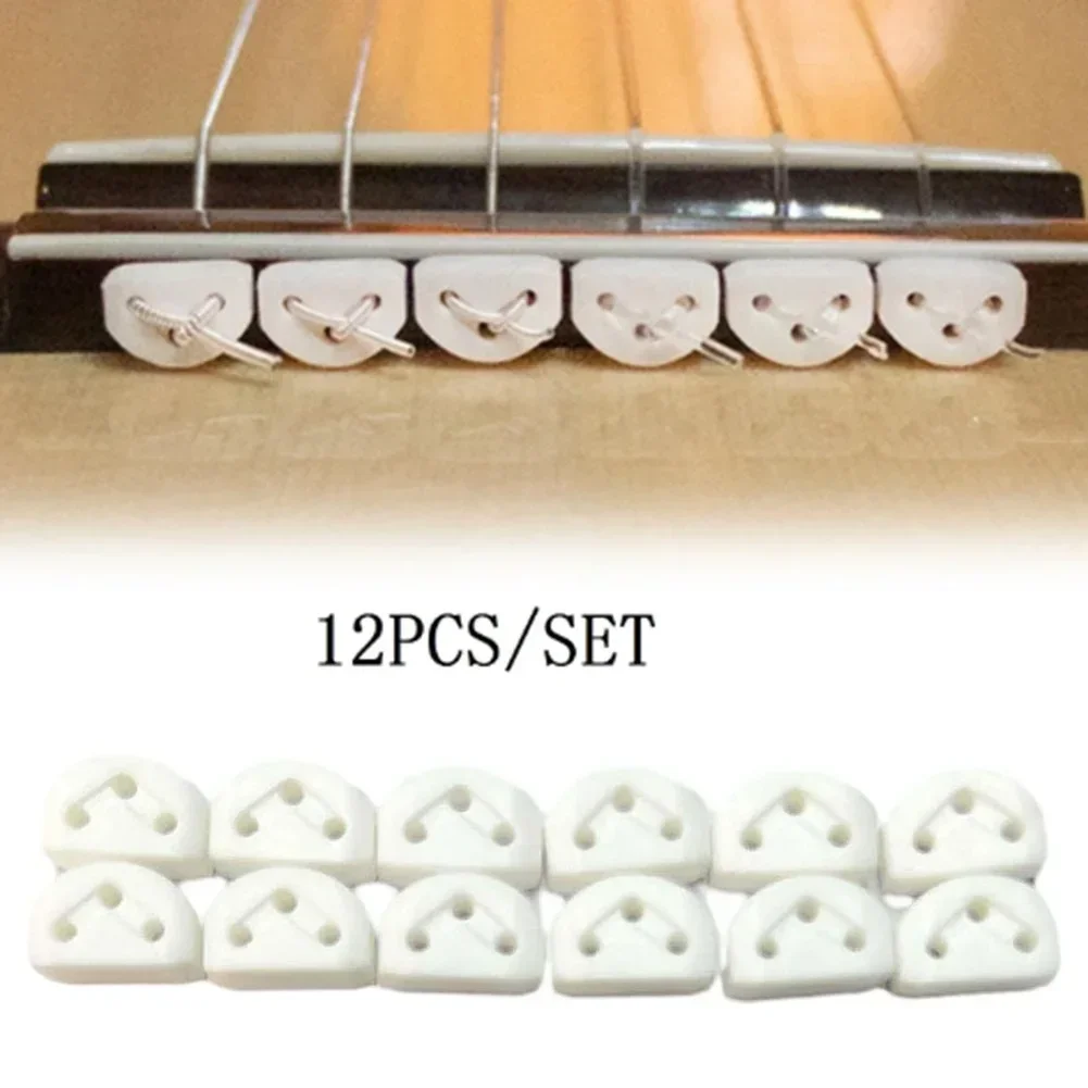 12Pcs Classical Guitar Rollers String Trees Retainer Guides Guitar String Locks Nut Block Clamp Electric Guitar Accessory   New