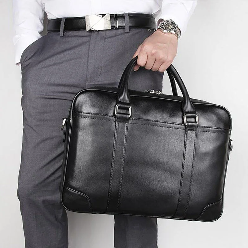 Sac à Main de Luxe en Cuir group pour Homme, Étui Bombe, à Bandoulière, Business, Messager pour Ordinateur Portable, 15.6 Pouces