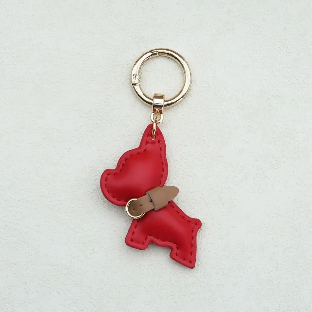 French Bulldog Keychain Animal Dog Cute Puppy PU Leather Dog Hanger Fashion Cartoon Bulldog Bag Pendant Backpack Decoration
