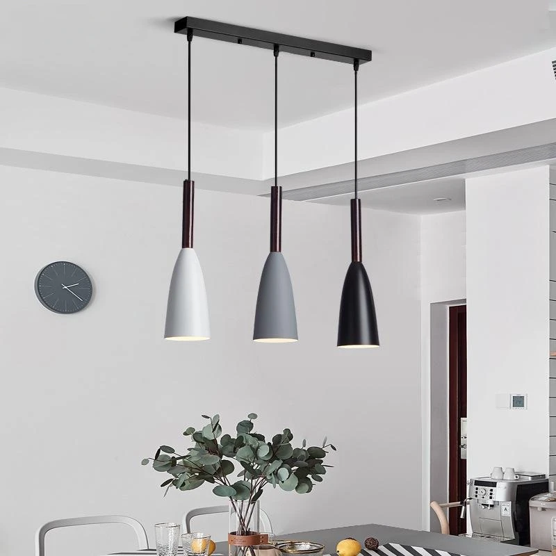 Nordic Pendant Lights Modern Hanging Lamps Minimalist Simple Light Multicolor Lamp 3 Heads for Kitchen Dining Room coffee bar