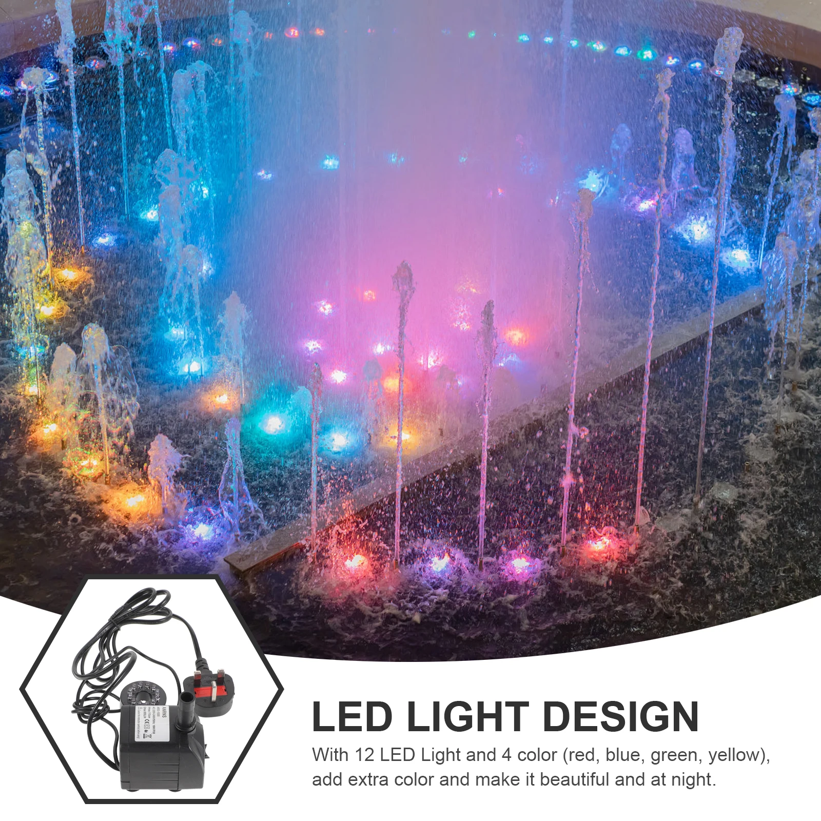 3W 5W 10W 16W 25W Powerful Submersible Pond Water Pump With LED Light for Aquarium Fish Tank Fountains Ponds EU Plug AC 220V