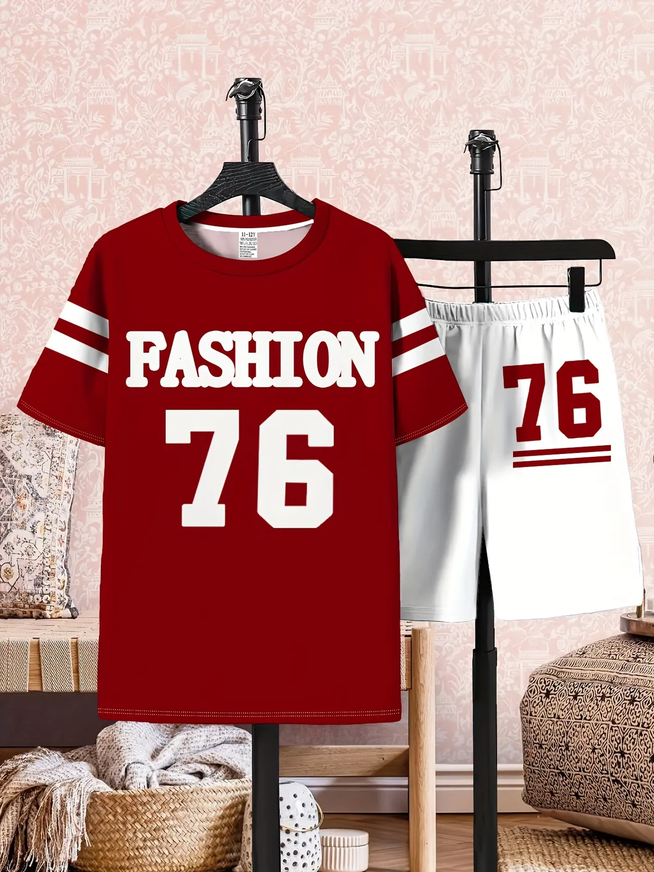 Boys' Fashionable 3D Printed Casual Shorts T-shirt Set, Perfect Choice for Outdoor Activities in Spring and Summer