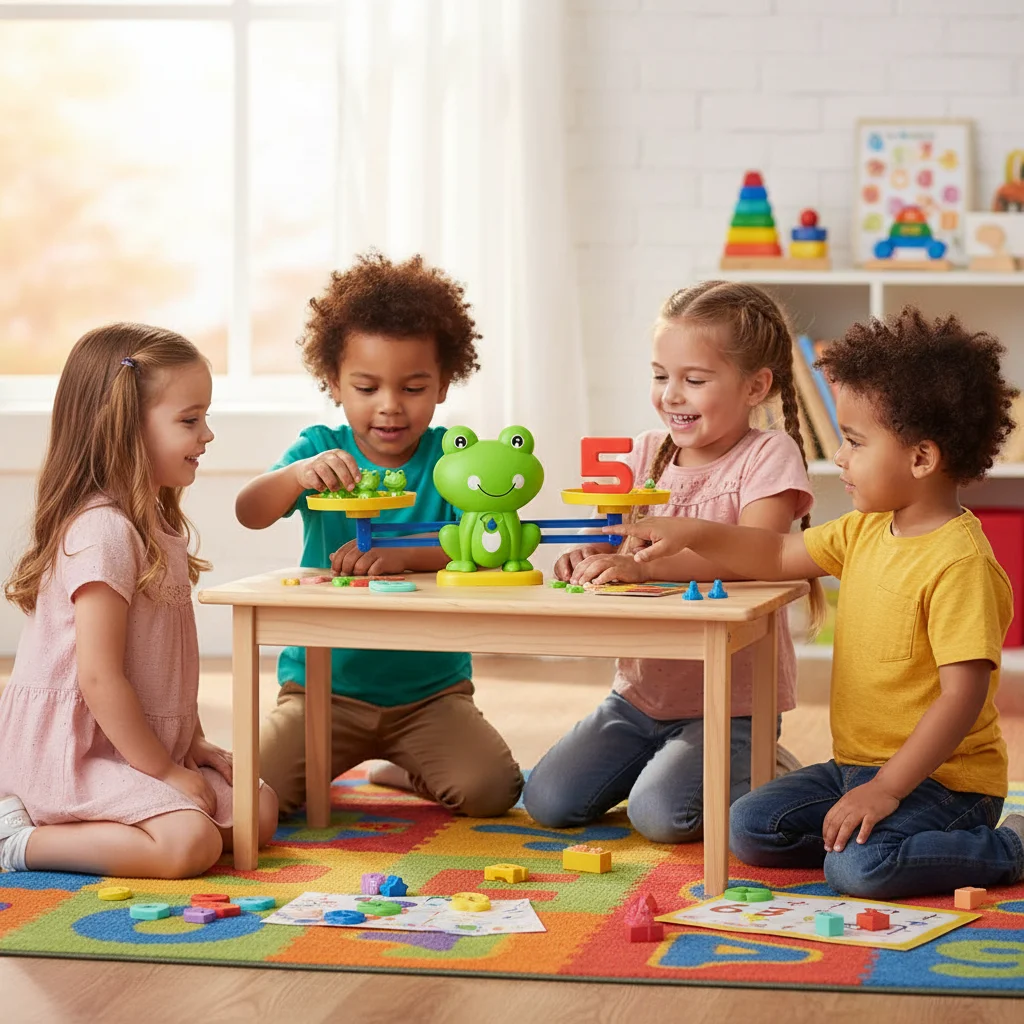 Frog Number Balance Math Toy Plastic Early Education Puzzle Logical Thinking Training Parent-Child Interactive Learning Game