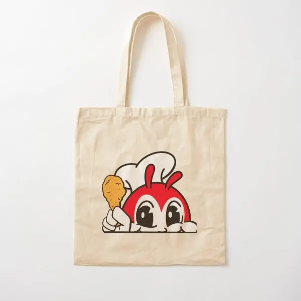 Jollibee Peeking Cute Chicken Joy Filipi  Canvas Bag Reusable Fashion Grocery Ladies Fabric Foldable Designer Shopper Women