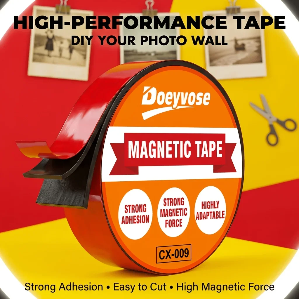 Doeyvose Flexible Rubber Magnetic Tape,  Perfect for Wall, Fridge, Photos, Posters, Home and Daily Office Storage