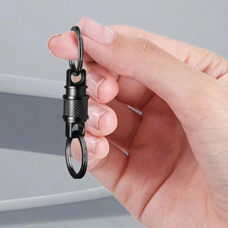 1 Stück Schlüsselanhänger aus Aluminiumlegierung, abnehmbar, 360-Grad-Drehung, multifunktional, tragbar, für Gürtel, Outdoor-Werkzeug – Detail 6