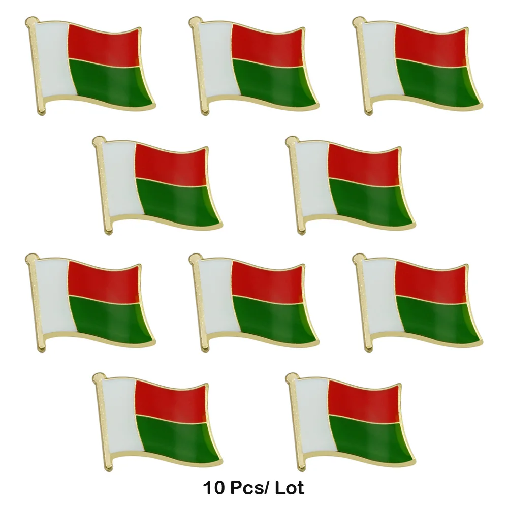 Madagascar Metal Badge Gifts Souvenir Africa Country Flag Lapel Pins Rwanda Malawi Mauritius Morocco  10 Pcs Per Lot