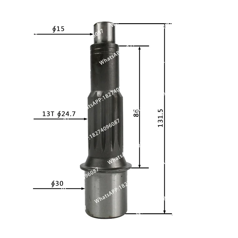 Suitable for  PC40-7, 50MR-2, Yuchai YC60-6 excavator travel motor gear pump shaft/motor shaft 15/13 teeth