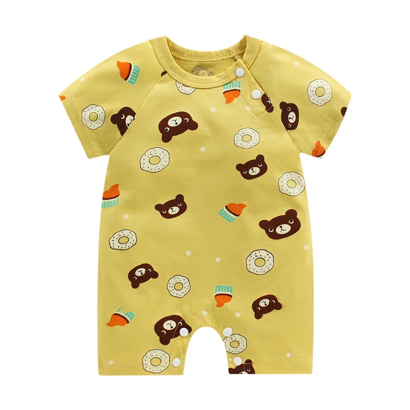 Newborn Baby Clothing Boys Girls Baby Clothes Item Cotton Bodysuit Summer Short Sleeve Romper Infant Toddler Sleepwear