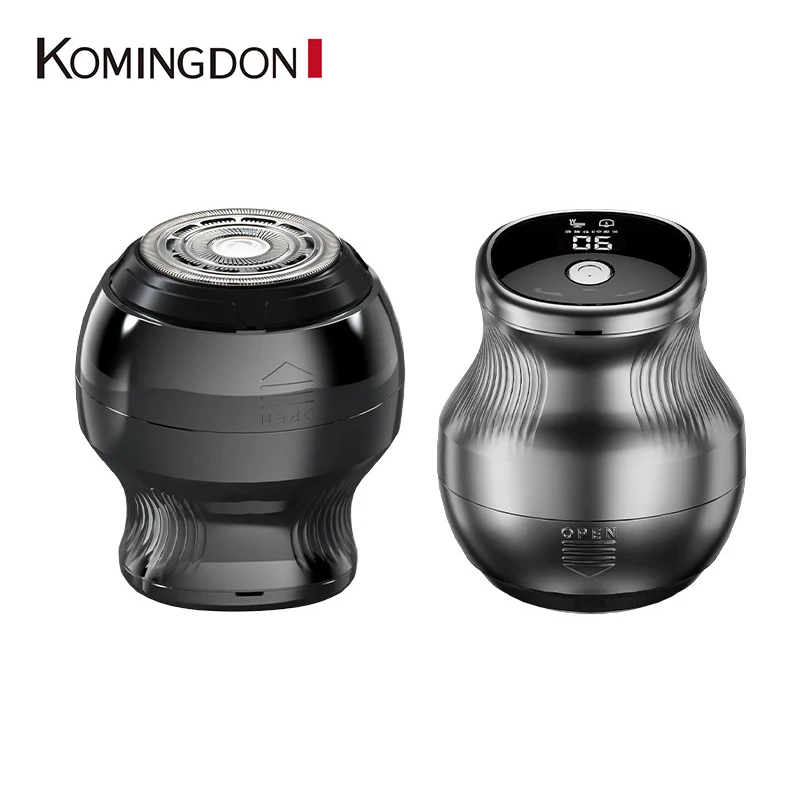 

Komingdon портативная карманная борода лысая голова дорожная вращающаяся бритвенная головка со светодиодным дисплеем водонепроницаемая перезаряжаемая электробритва для мужчин