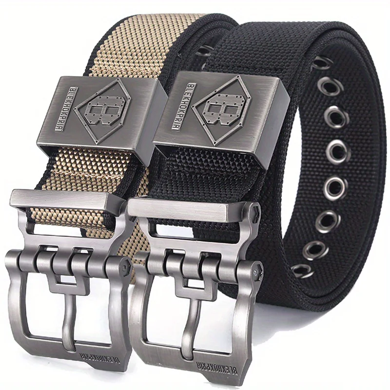 Cinturón táctico para hombre, cinturón militar de nailon, hebilla de Metal para exteriores, cinturón de lona militar de entrenamiento para caza para pantalones vaqueros, carga vaquera