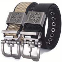 Men Tactical Belt Nylon Army Belt Outdoor Metal Pin Buckle Men's Training Hunting Military Canvas Belt for Jeans Denim Cargo