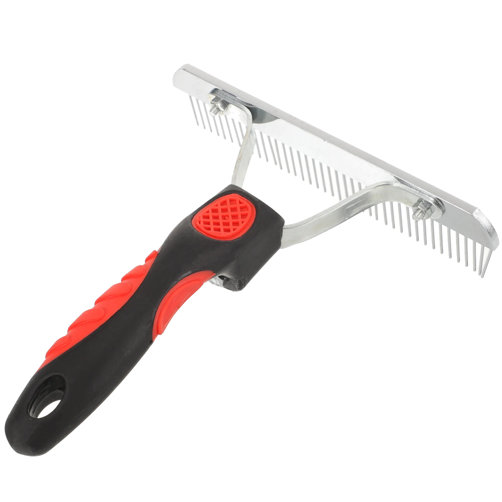 

Horse Grooming Rake Rubber Handle Durable Hair Brush Cleaning Supplies Depilatory Comb 175mm Black Red
