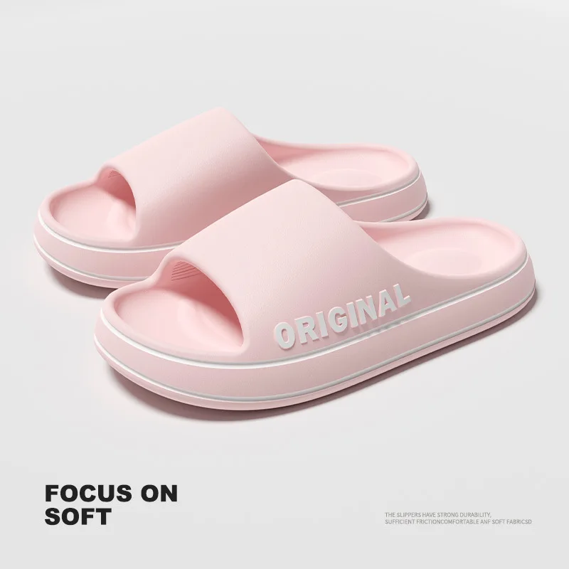 Frau Hausschuhe Sommer Für Frauen Mann Solide Frauen Brief Herren Schuh Dicke Sohle Indoor Bad Anti Hausschuhe Slip Indoor Haus