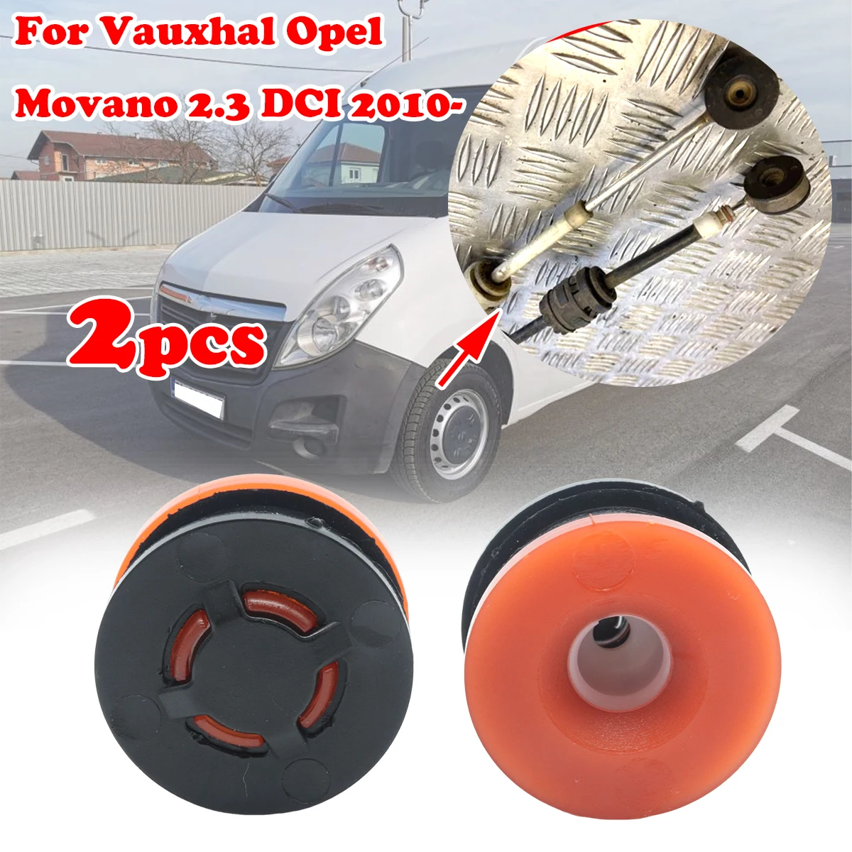 

2set Gear Shift Cable Linkage End Rod Bushing Adapter Gromme Manual Transmission For Vauxhal Opel Movano 2.3 DCI 2010 2011 2012-