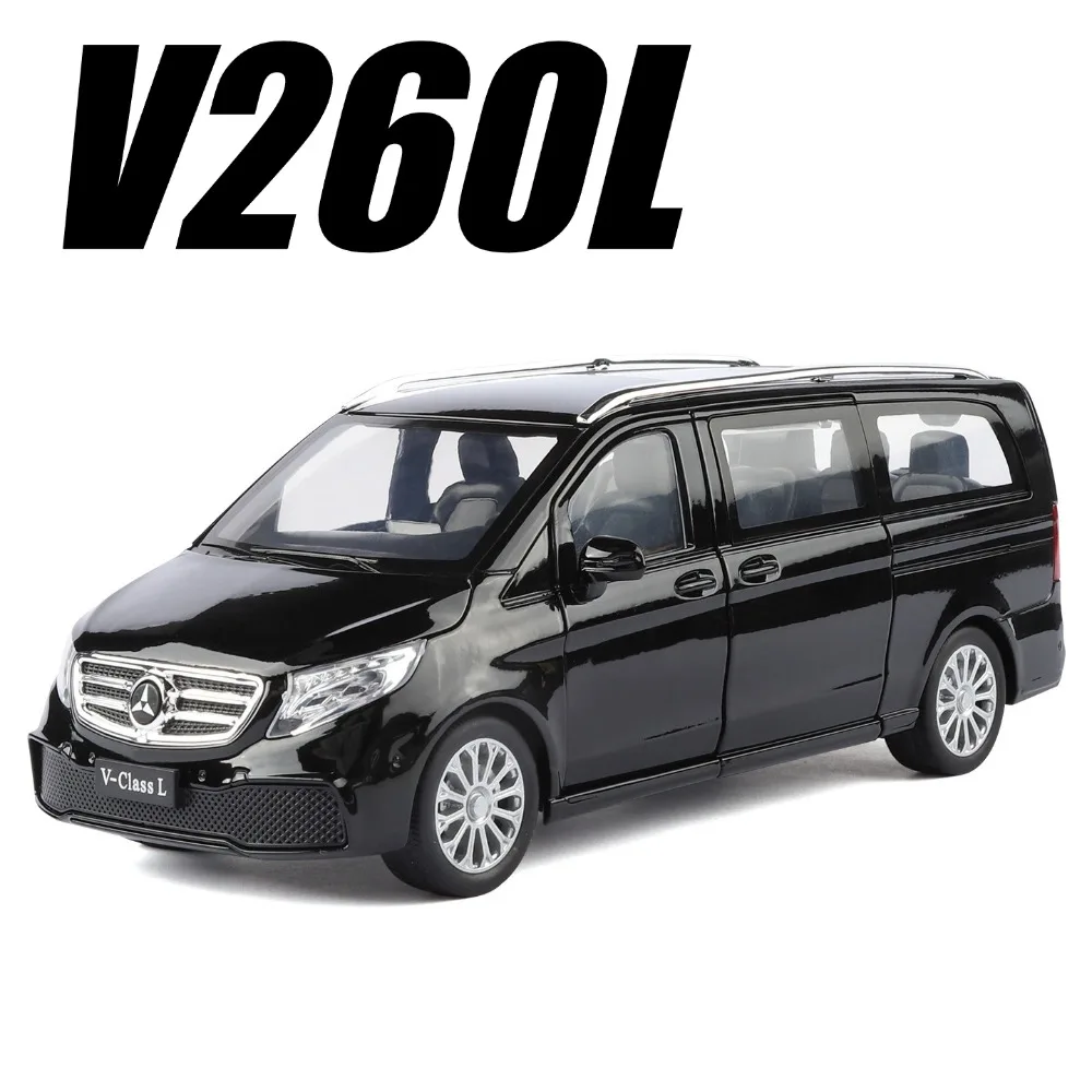 

Масштаб 1:24 V260L Vellfire, модель бизнес-автомобиля, игрушка, металлические литые под давлением двери, открытые модели MPV, звуковой свет, автомобили, коллекционный предмет