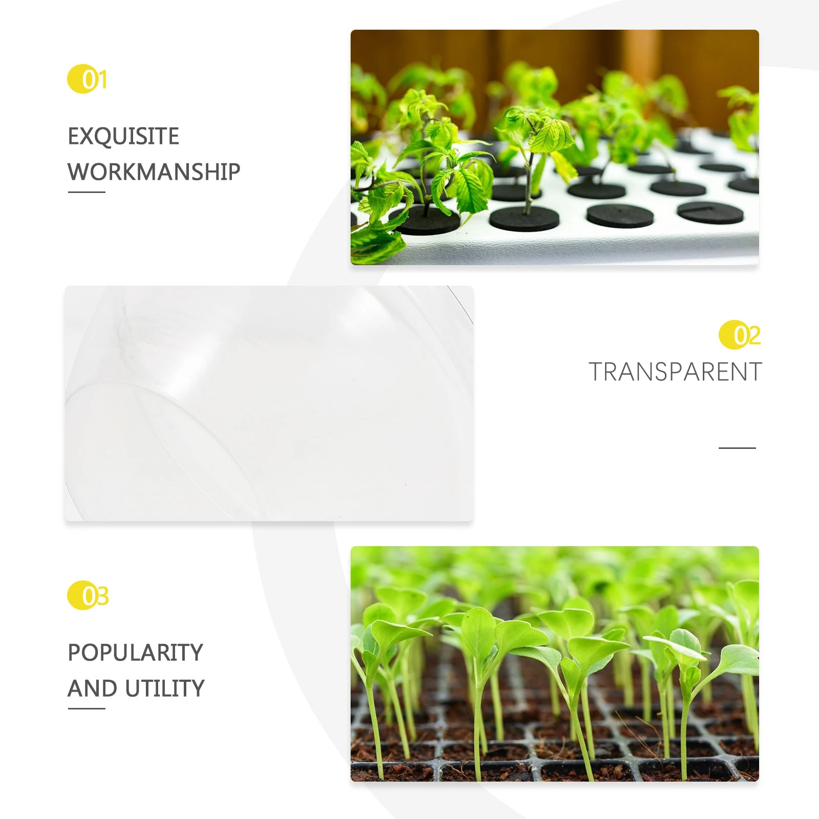 

50Pcs Transparent Plastic Plant Covers Frost Resistant Heat Insulation Moisturizing Planting Nursing Supplies Planting Covers