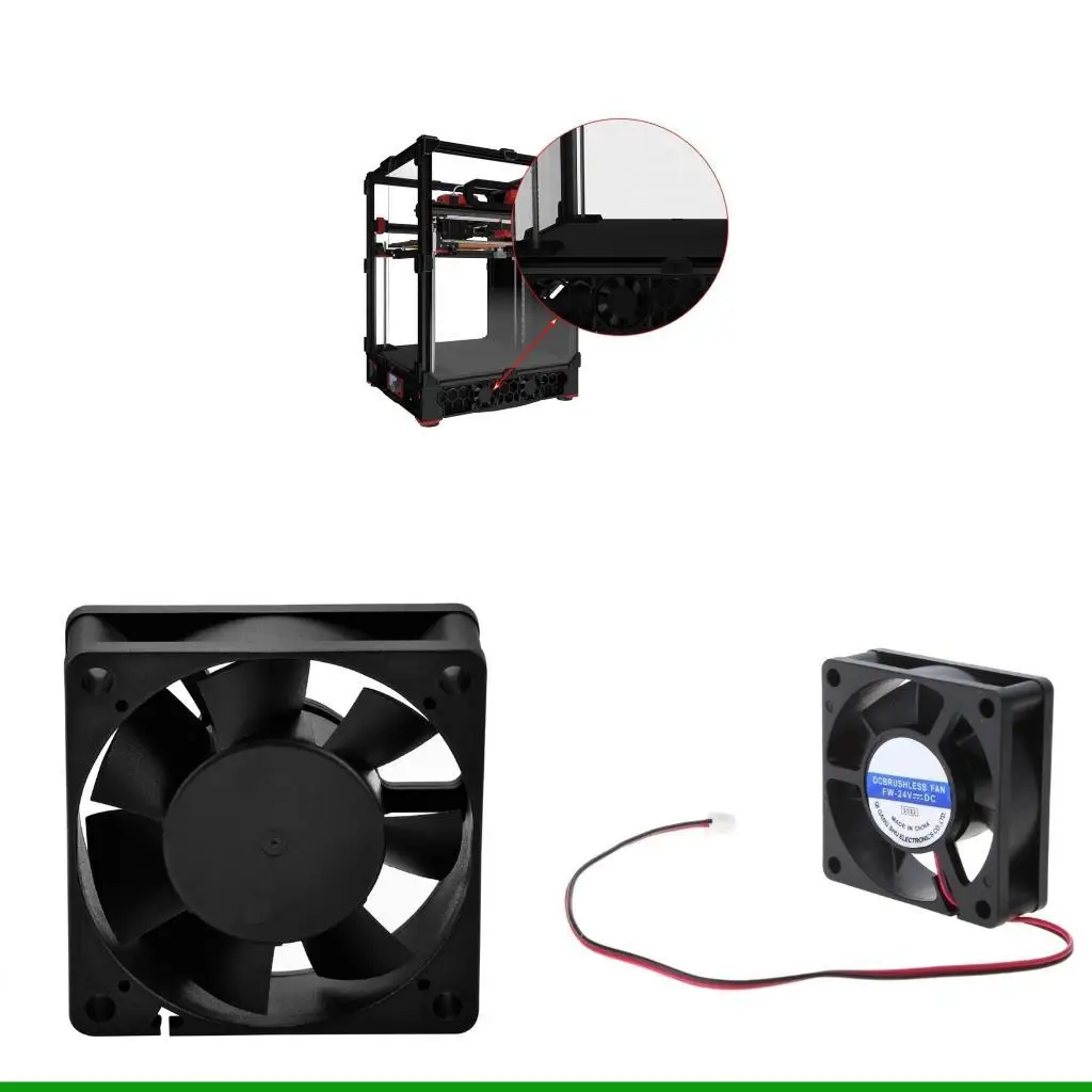 

U55C 3D Printer Accessories 6020 Cooling Fan for Voron Printer Bottom for DC 24V Sleeve Bearing Brushless Fan 24v 11.8in Line