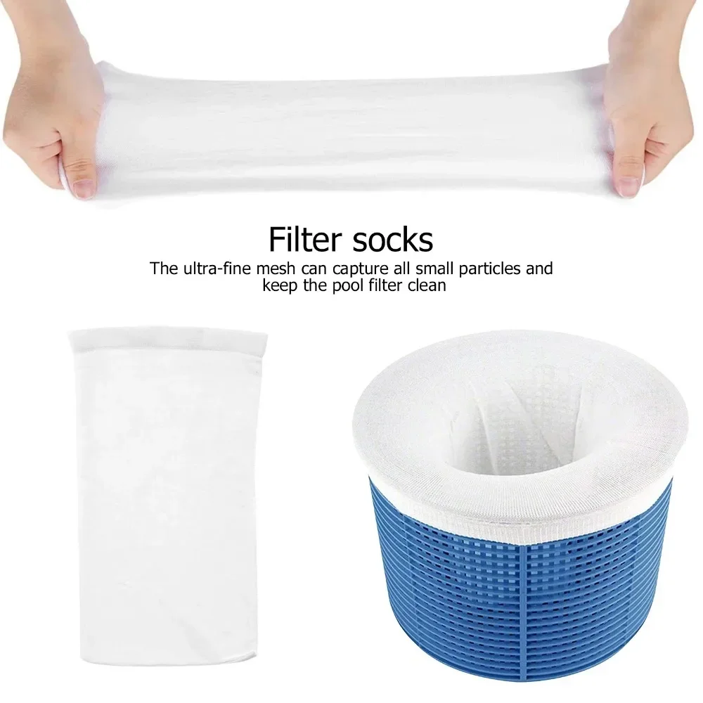 5/10pcs Pool Skimmer Socks Household Perfect Savers Nylon Mesh Design for Filters Baskets Skimmers Swimming Pool Accessories