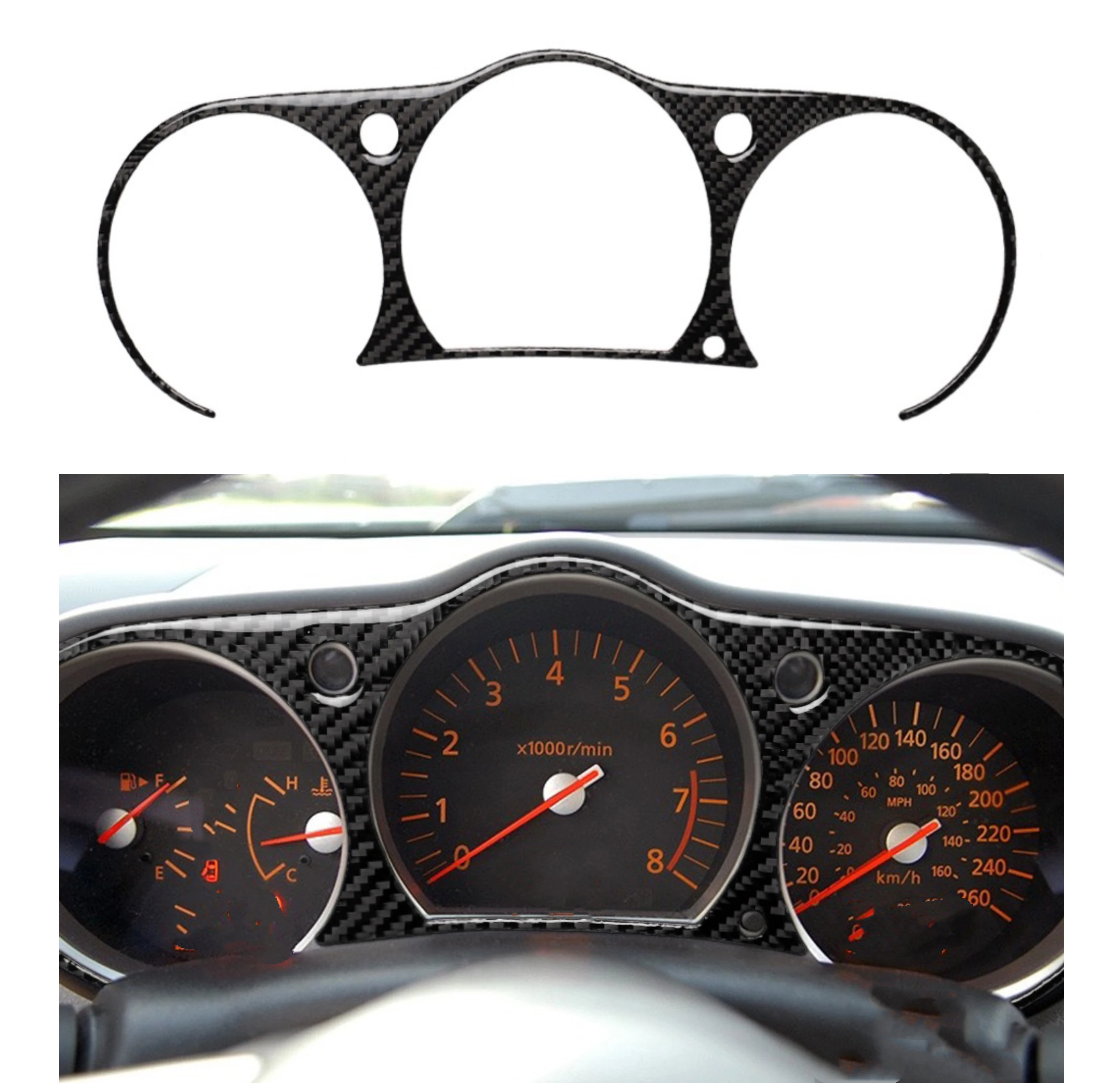 Speedometer Surround Decoration Sticker  for Nissan 350Z 2003 2004-2009Decal Cover Trim Car Interior Accessories Carbon Fiber