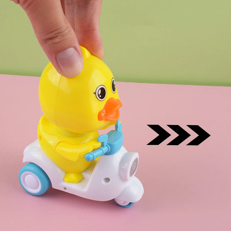 1Pcs Cartoon Pressing Little Yellow Duck Riding Toys Fun Inertia Scooter Baby Cartoon Educational Toys Kids Toys Birthday Gift