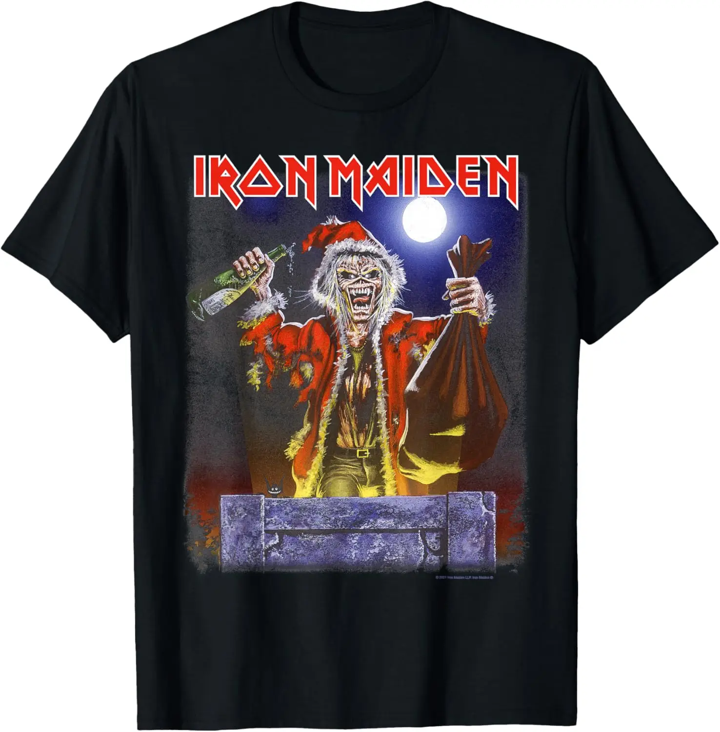 No Prayer Santa Eddie T-Shirt 100% Cotton Trendy Y2K Short-Sleeve Tee – Soft, Quick-Drying, & Moisture-Wicking; Ideal Sports