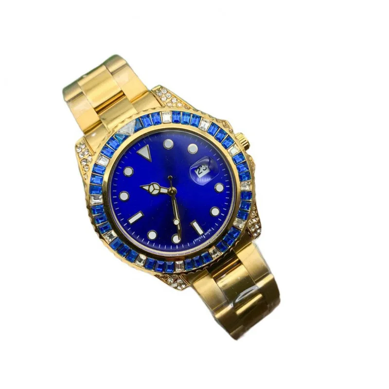 ​ 2025 ساعة كوارتز رجالية فاخرة 41 مللي متر ستانلس ستيل مقاوم للماء عرض التاريخ المضيء الأعمال نمط غير رسمي كريستال الياقوت