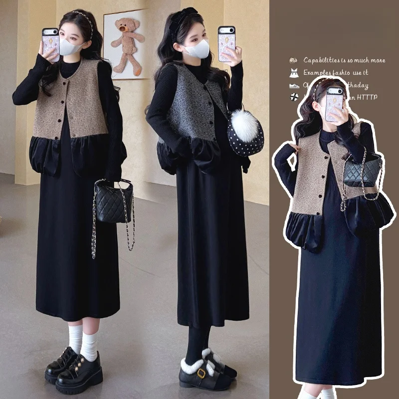 completo-da-maternita-in-velluto-con-bordi-in-pizzo-ideale-per-l’autunno-e-l’inverno-in-stile-coreano-con-fodera-in-cotone-maniche-lunghe-e-gonna