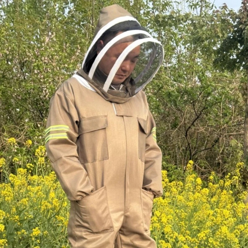 Beekeeping anti-bee clothing protective clothing, New thickened air whole body conjoined bee equipment, Garden Supplies