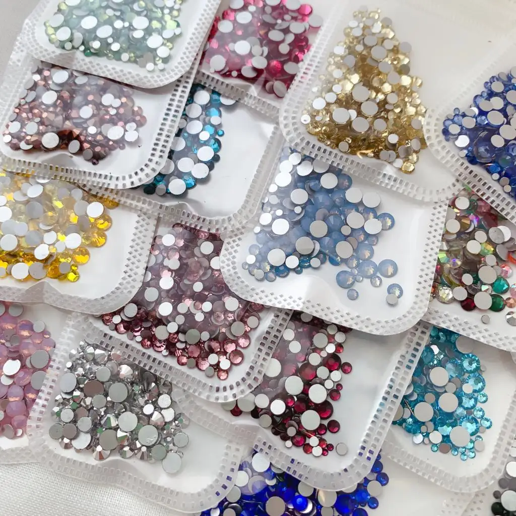 5gram Mixed Size ss4-ss20 Blue/Green/Pink/White Opal 3D Crystal Nails Art Rhinestone,Flatback Glass Nail art Decoration