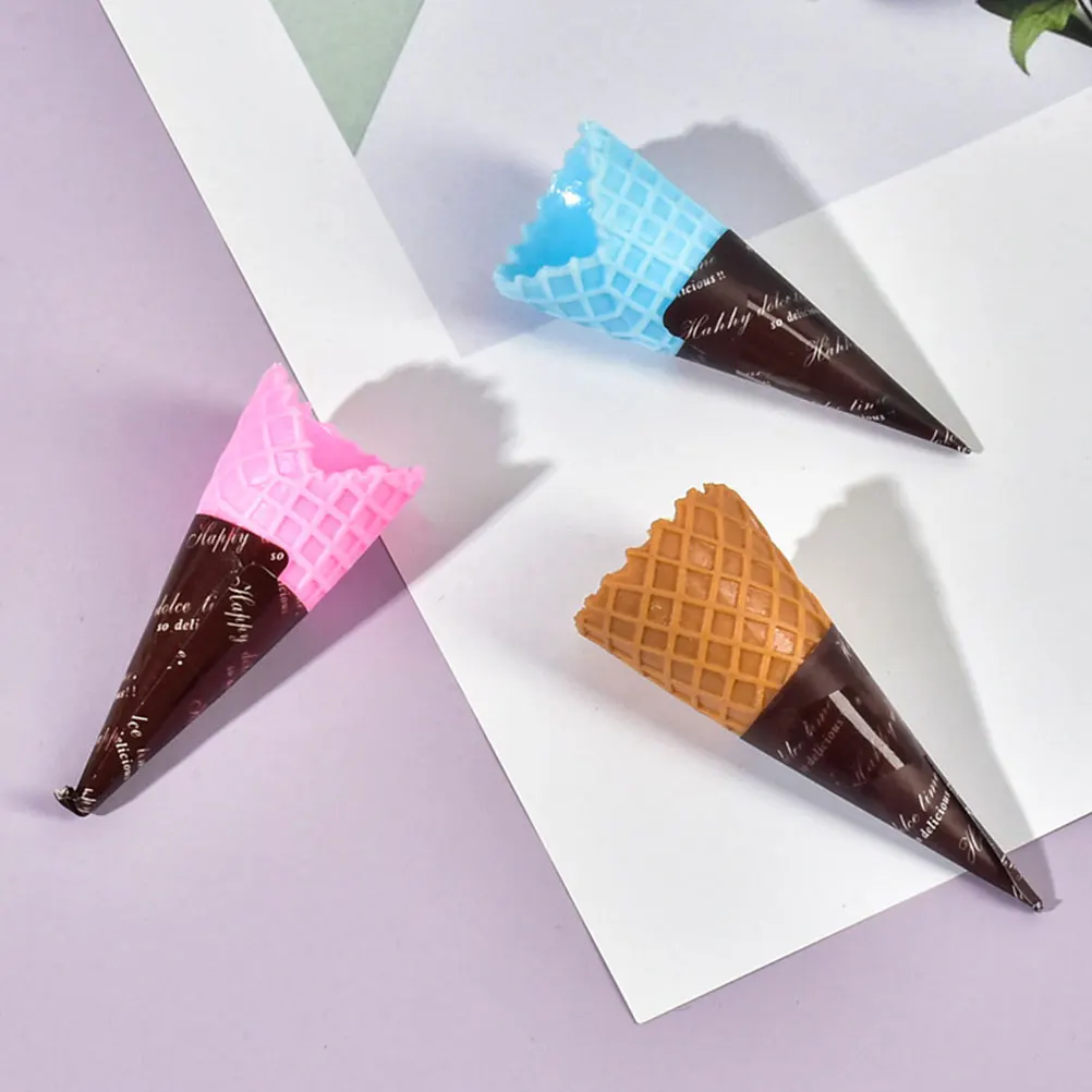 

30pcs Simulated Cream Cone Mini Food Toy PVC Plastic Photo Prop Decor Kids Education Mini Ice Cream Cones Reusable