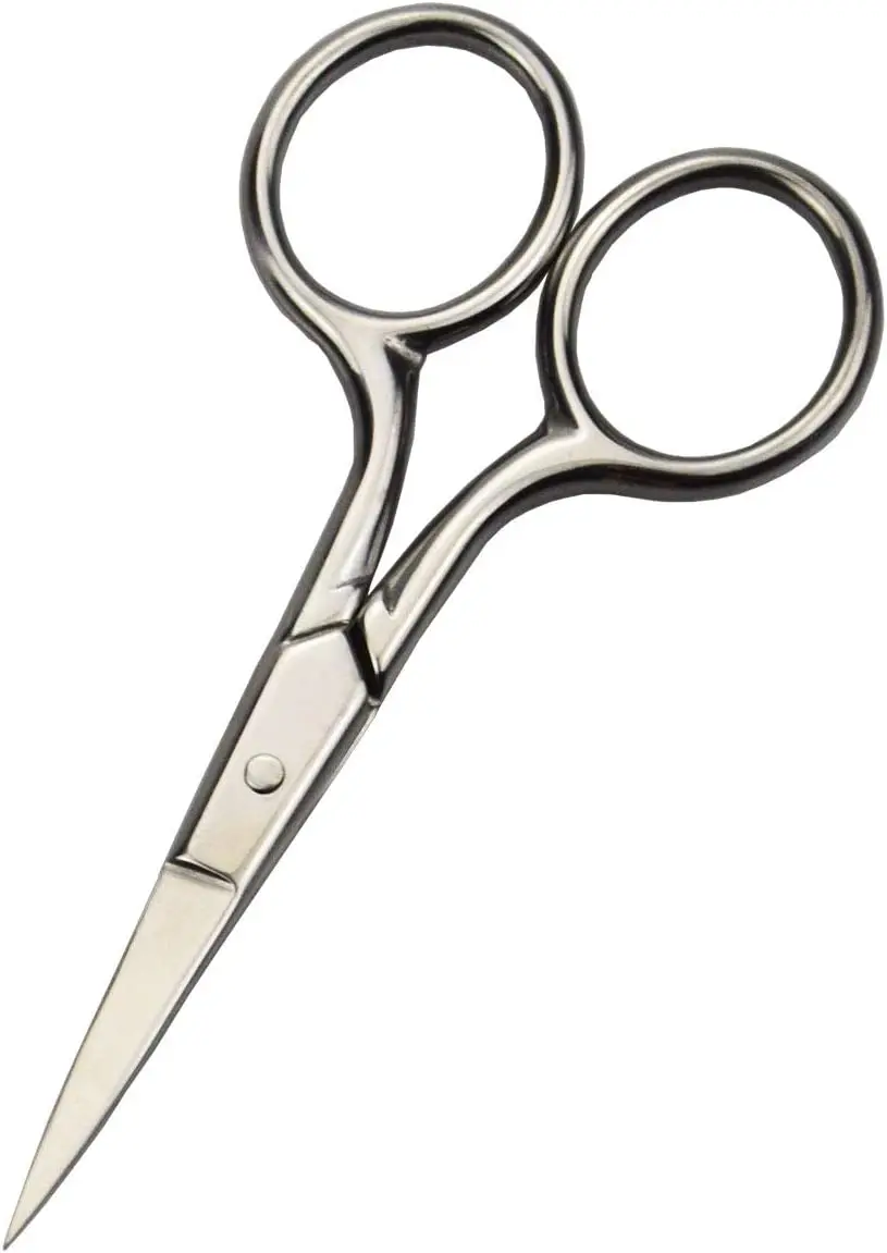 Profissional grooming scissors para cuidados pessoais remoção do cabelo facial e orelha nariz sobrancelha aparar aço inoxidável fino em linha reta