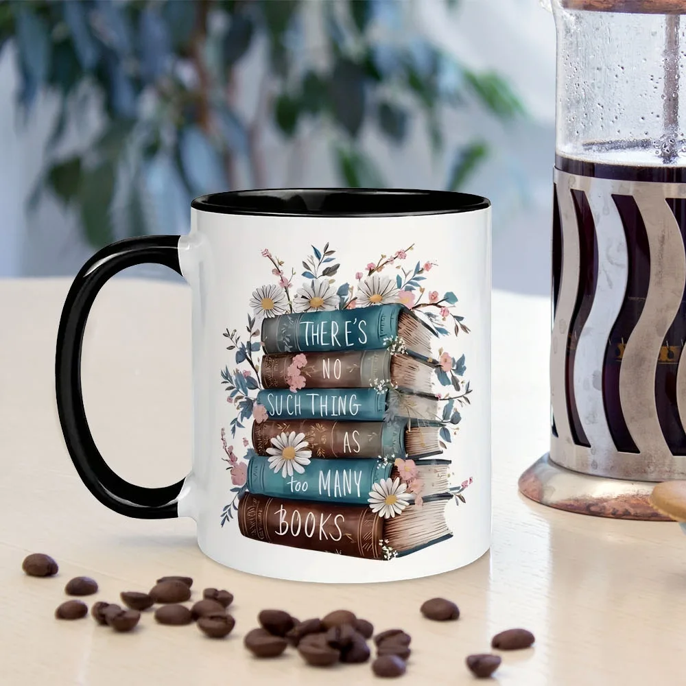 New color book book stacking coffee cup high value design birthday gift coffee cup breakfast ceramic cup