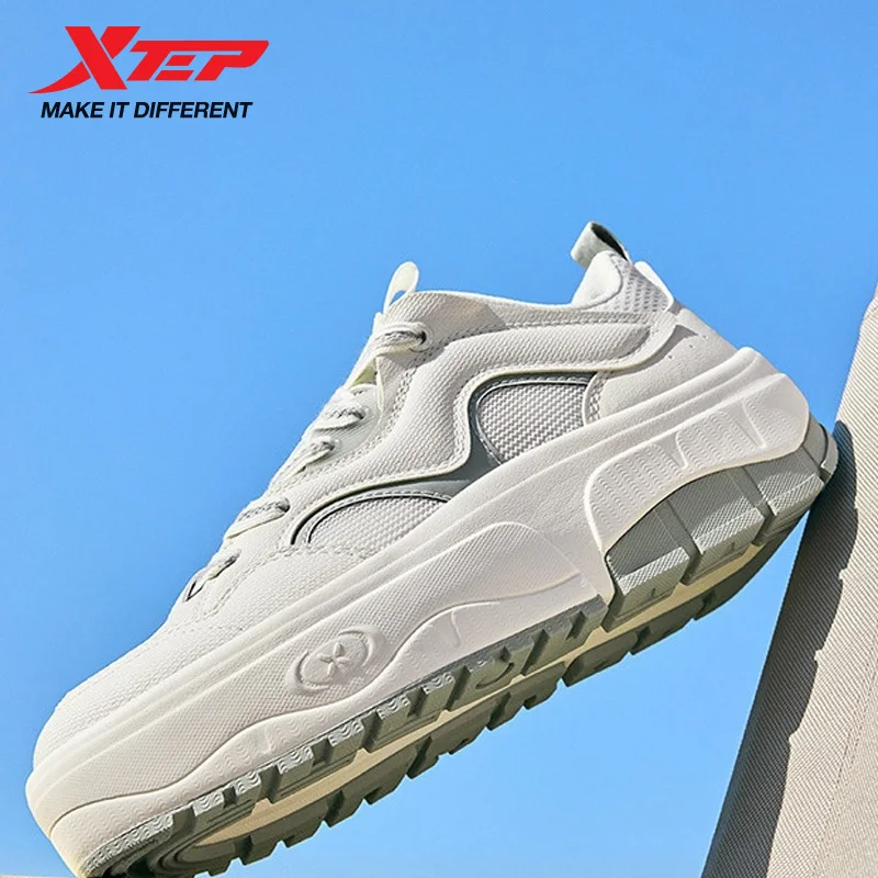 Xtep Men's Skateboarding Shoes 2025 Summer Thick-soled Height-enhancing Breathable All-matched Street Style Sneaker 875219310006