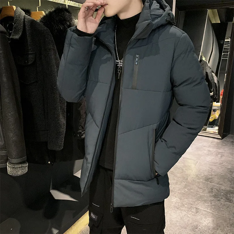

Men Winter Parka Hooded Casual Long Down Cotton Jackets Thick Windproof Parkas Men Quality Hooded Cotton Padded Coat Outwear