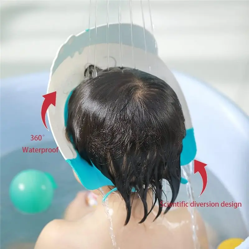 AS96-Baby For Eye And Ear Protection Shower Cap Shield, Visor Hat For Kids 0-9 Years Old Children