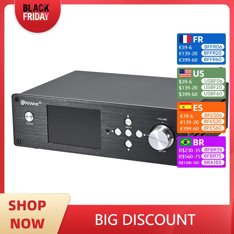 Digital Lossless Music Player Dual ES9038Q2M DAC DSD256 DTS 32BIT 768KHz Lossless Decoding Professional HIFI Music Turntable