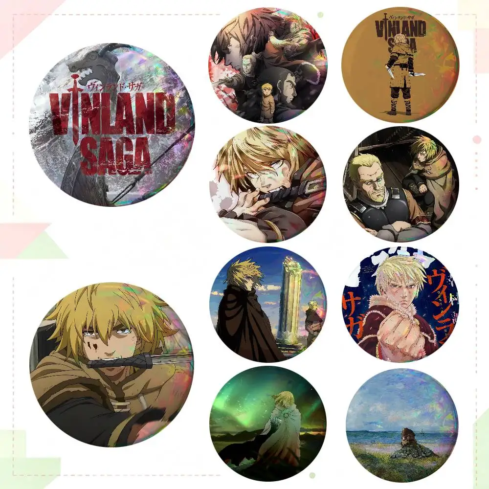 Anime Vinland Saga Round Badge Lapel Pin Backpack Clothing Jewelry Accessories Gift Brooch