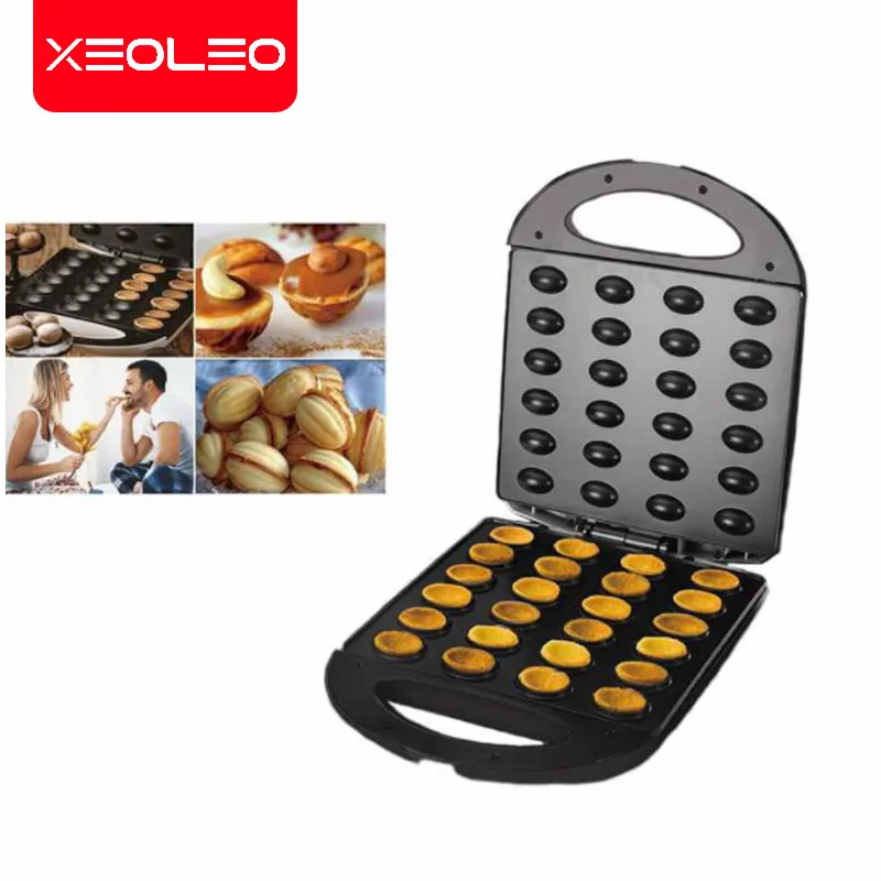 XEOLEO Electric Pastry Automatic Nut Waffle Bread Maker Sandwich Donut Baking Breakfast Machine Walnut Kitchen Oven 24 Grid