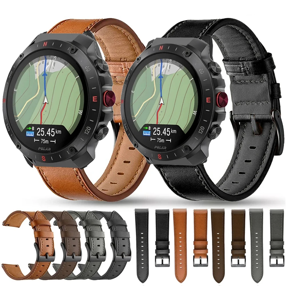 

Leather Strap Watchband for POLAR Grit X2 Pro Smart Wriststrap Quick Releas Bracelet for Grit X2 Pro Titan Watch Accessories